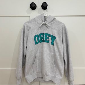 heather grey obey hoodie